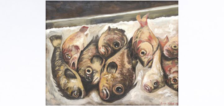 Nine Fish with One Eye Each by Sue Coe